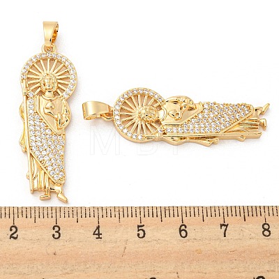 Brass Micro Pave Cubic Zirconia Pendants KK-P250-26G-1