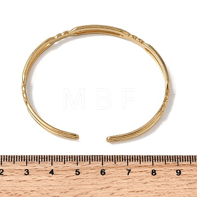 304 Stainless Steel Cuff Bangles for Women LS-BJEW-H635-02G-1