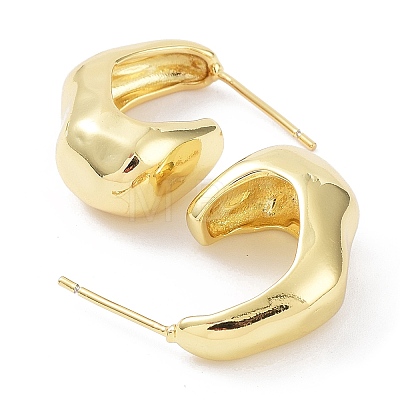 Rack Plating Brass Twist Teardrop Stud Earrings EJEW-B027-13G-1