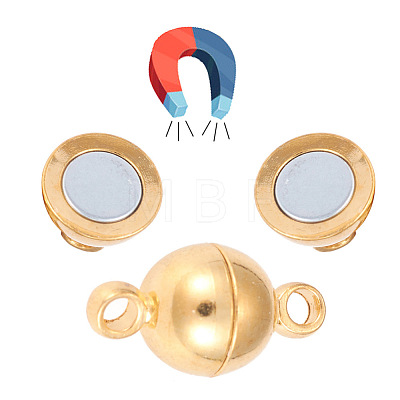 Brass Magnetic Clasps with Loops KK-YW0001-16A-1