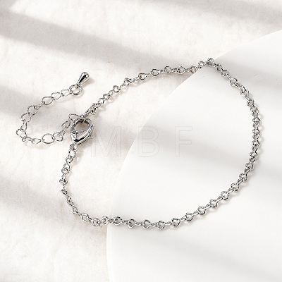 Brass Infinity Link Chain Bracelets for Women BJEW-F531-01P-1