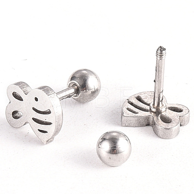 201 Stainless Steel Barbell Cartilage Earrings EJEW-R147-22-1