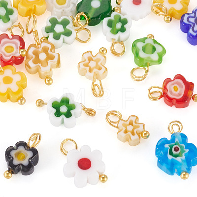 20Pcs Handmade Millefiori Glass Charms PALLOY-TADJ00004-1