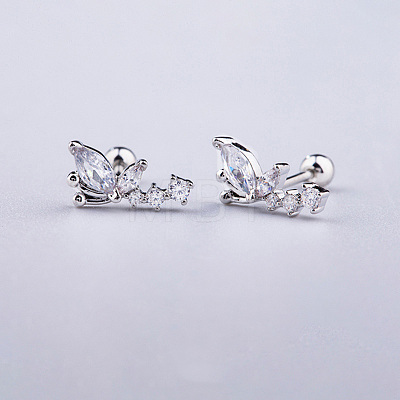 Brass Pave Clear Cubic Zirconia Cartilage Earrings FS-WGEDAE7-15-1