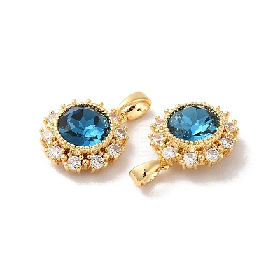 Brass Micro Pave Cubic Zirconia Pendants X-KK-M243-03G-1