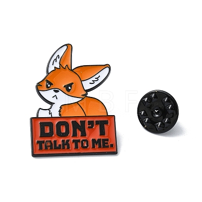 Angry Fox Don’t Talk to Me Enamel Pins JEWB-P038-04EB-1