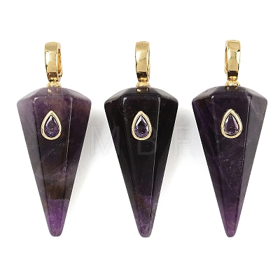 Natural Amethyst Pointed Pendants GG-CBA19F2-02G-07-1