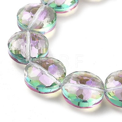 Electroplate Transparent Glass Beads Strands EGLA-M032-01A-HR02-1