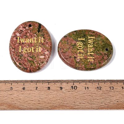 Natural Unakite Pendants G-N365-02C-1