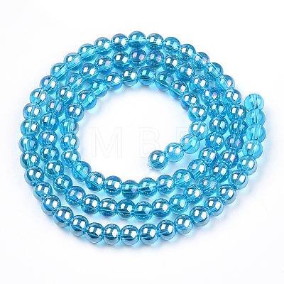 Electroplate Transparent Glass Beads Strands GLAA-T032-T4mm-AB06-1