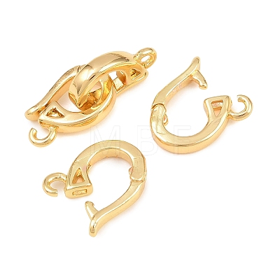 Brass Fold Over Clasps KK-U059-67G-1