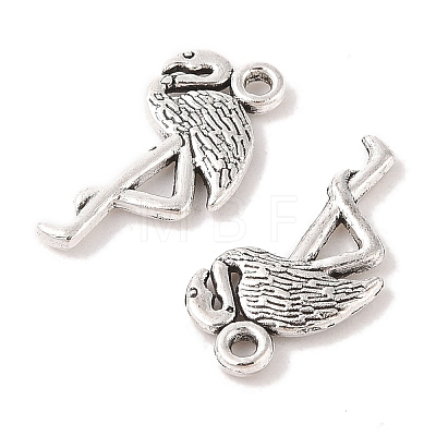 Tibetan Style Alloy Flamingo Shape Pendants TIBEP-Q043-293-RS-1