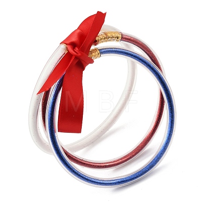Independence Day PVC Plastic Glitter Powder Multi-Strand Bangles PL-H002-01B-1