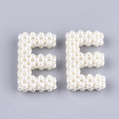 Handmade ABS Plastic Imitation Pearl Woven Beads FIND-T039-18-E-1