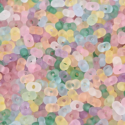 FGB Frosted Transparent Glass Seed Beads SEED-N013-06A-1