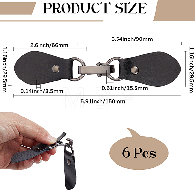 6Pcs PU Leather Buckles DIY-CY0003-97-1