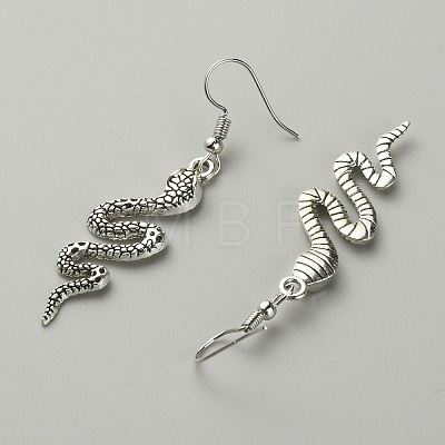 Alloy Snake Long Dangle Earrings for Women EJEW-WH0018-22-1