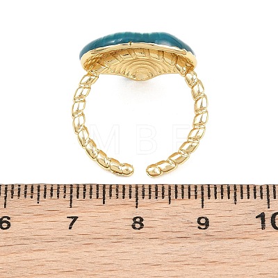 Brass Enamel Cuff Open Rings KK-CBA960E-18G-1