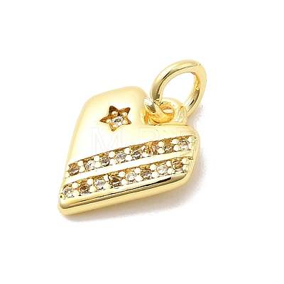 Brass Micro Pave Cubic Zirconia Charms KK-C139-25B-G-1