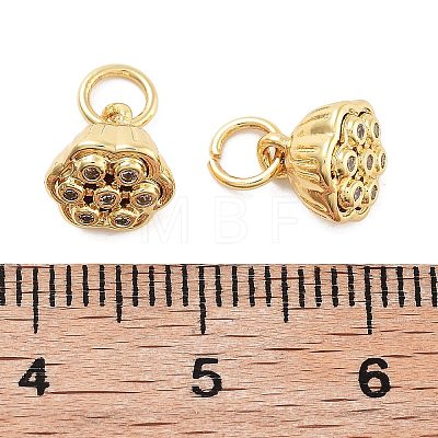 Rack Plating Brass Micro Pave Cubic Zirconia Pendants KK-Z071-63G-1