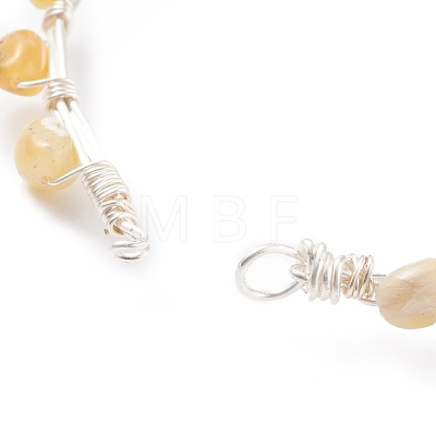 Natural Yellow Opal Braided Beaded Bracelet BJEW-JB07998-05-1