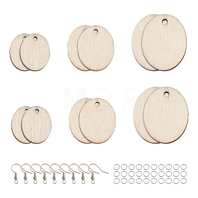 Yilisi DIY Unfinished Wooden Pendant Earring Making Kits DIY-YS0001-17-1