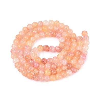 Baking Paint Crackle Glass Beads Strands GLAA-Q106-03A-10-1