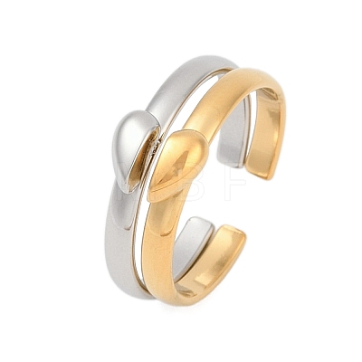 304 Stainless Steel Adjustable Cuff Rings RJEW-Z091-02GP-1