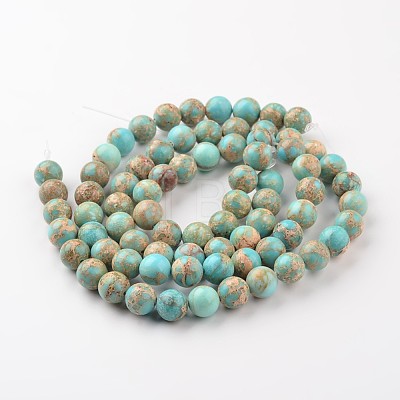 Natural Imperial Jasper Beads Strands X-G-I122-6mm-12-1