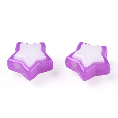 Two Tone Opaque Acrylic Beads SACR-I005-04A-05-1