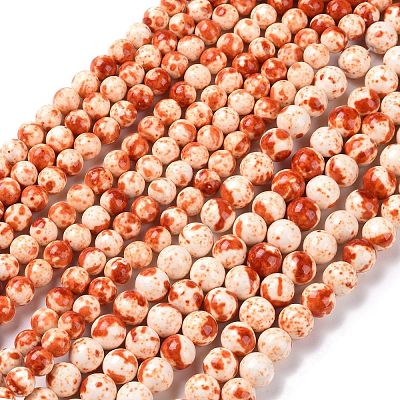 Natural Ocean White Jade Beads Strands G-E346-10mm-06-1