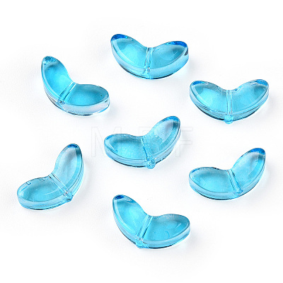 Spray Painted Transparent Glass Beads LS-GLAA-T022-27B-1