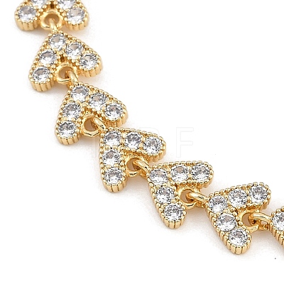 Brass Micro Pave Cubic Zirconia Link Bracelets for Women BJEW-U013-01G-03-1