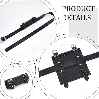PU Leather with Alloy Waist Fencing Sheath AJEW-WH0248-519C-1