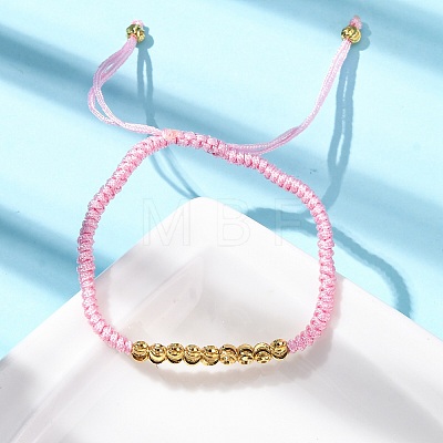 Polyester Cord Braided Bead Bracelets for Women BJEW-L698-01G-12-1