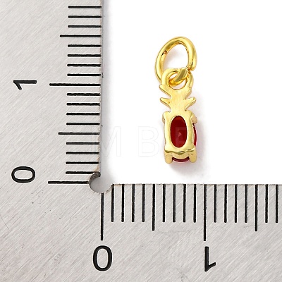 Rack Plating Brass Micro Pave Cubic Zirconia Charms KK-F881-03G-03-1