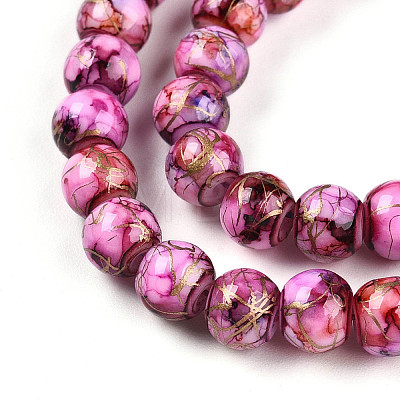 Baking Paint Glass Beads Strands X-DGLA-N003-6mm-B03-1