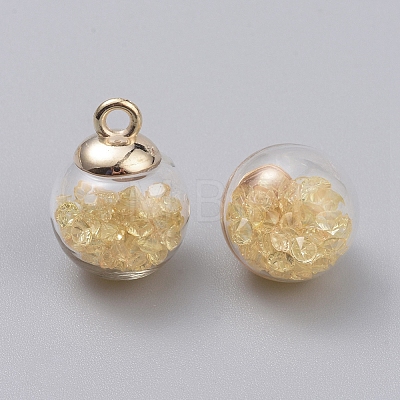 Transparent Glass Globe Pendants GLAA-TAC0002-J03-1