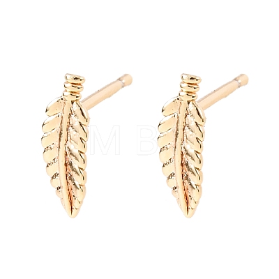 Brass Stud Earrings EJEW-L278-08G-1