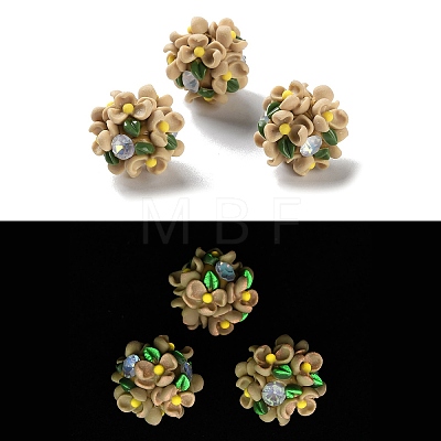 Luminous Polymer Clay Rhinestone Beads CLAY-U002-01A-1