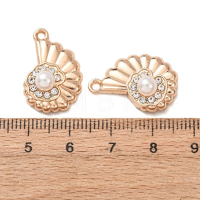 Alloy & ABS Imitation Pearl & Rhinestone Pendants FIND-K030-18B-G-1