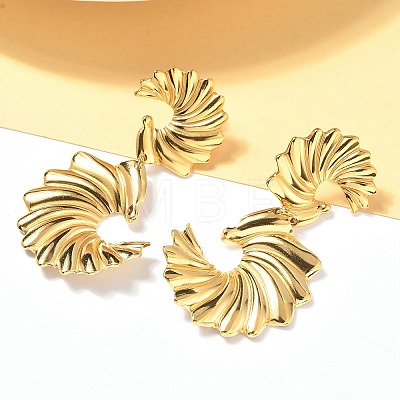 304 Stainless Steel Dangle Stud Earrings EJEW-H159-02G-1