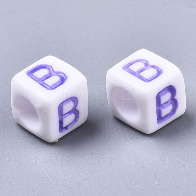 Opaque White Acrylic Beads SACR-R252-02B-1