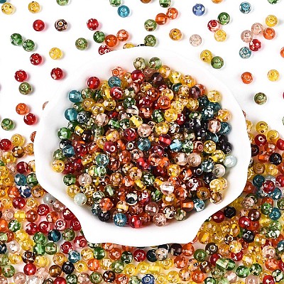 Picasso Baking Paint Glass Seed Beads SEED-N007-38A-02-1