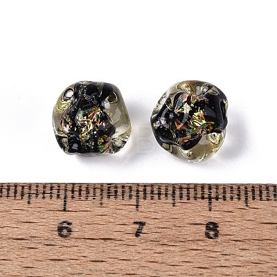 Handmade Gold Sand Lampwork Beads LAMP-Q039-03E-1