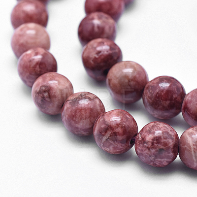 Natural Marble Beads Strands G-K211-8mm-D-1