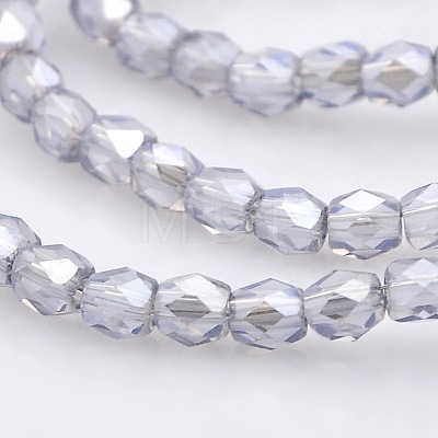 Pearl Luster Plated Glass Faceted Drum Beads Strands GLAA-A032-4mm-PL06-1