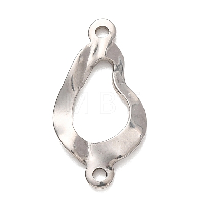 304 Stainless Steel Textured Links Connector Charms STAS-K302-02B-P-1