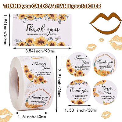 1 Roll Word Thank You Self Adhesive Paper Stickers DIY-SZ0007-83C-1