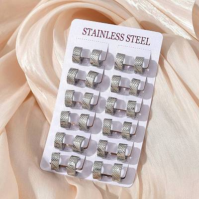 304 Stainless Steel Polishing Effect Hoop Earrings EJEW-M001-30P-1